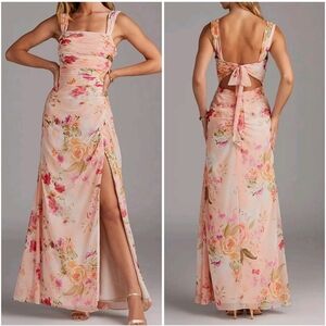 Azazie NWT Jesaphine Abstract Bouquet Floral Dress with Slit Size: A10